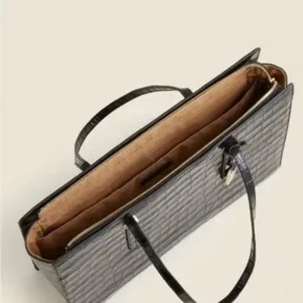 J.Crew Edie Structured Leather Laptop Bag + Dustbag